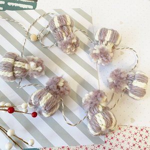 Handmade Winter Mini Knit Beanie Hat Christmas Garland Christmas Decorations